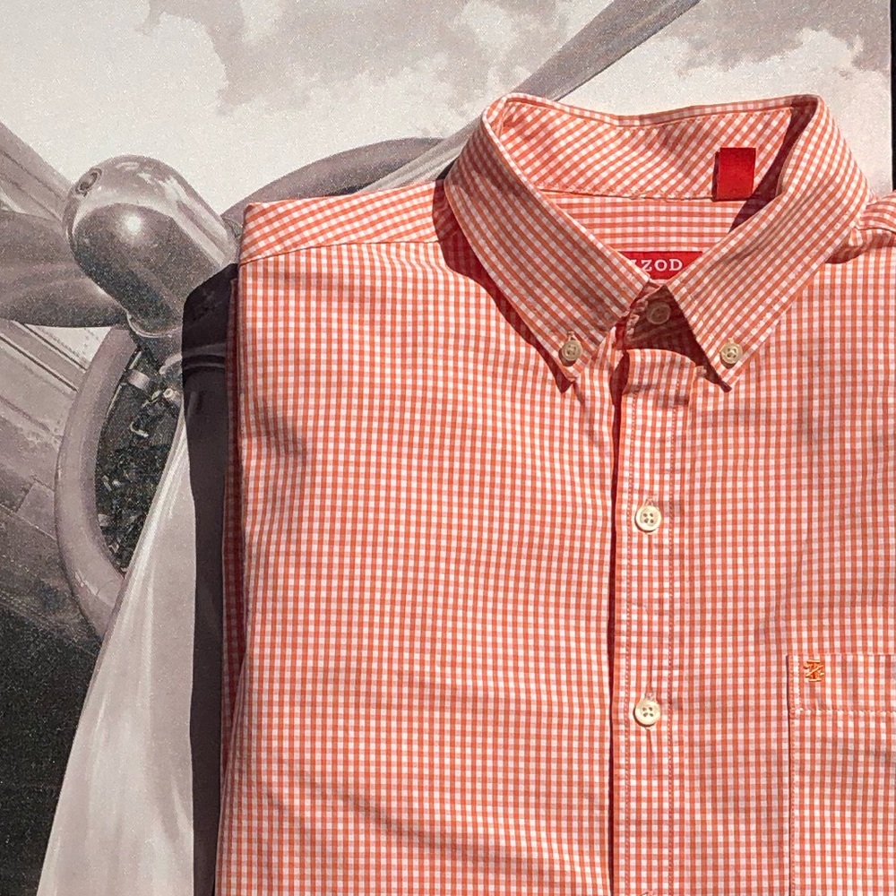 IZOD Orange Square Long Sleeve Shirt